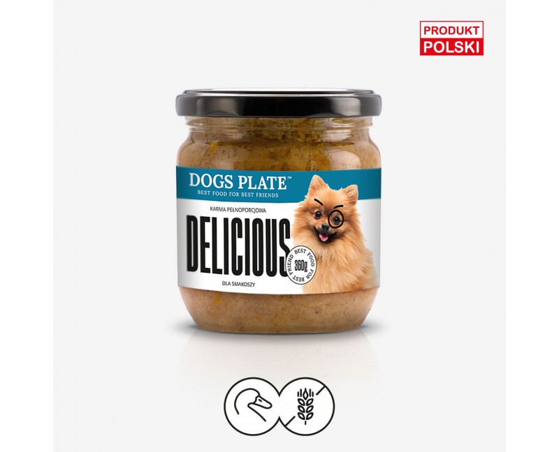 Zdrowa karma dla psa monobiałkowa z kaczki 360 g – Dogs Plate DELICIOUS