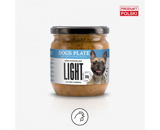 Zdrowa karma dla psów z nadwagą z kurczaka 360 g - Dogs Plate LIGHT