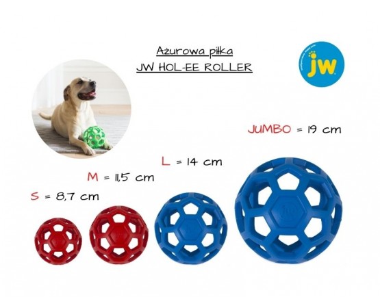 Piłka ażurowa JW HOL-EE ROLLER rozmiar JUMBO 19 cm - zielona