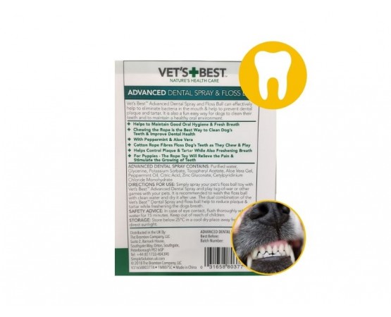 et's Best zestaw dentystyczny dla psa: spray 120 ml + bawełniana piłka