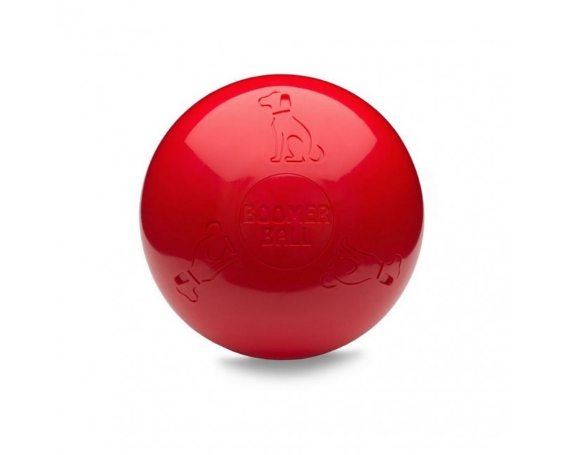 Boomer Ball - uciekająca super wytrzymała piłka dla psa - rozmiar M 15 cm czerwona