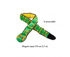 Zabawka dla psa waleczny wąż z 12 piszczałkami XXL 170 cm zielono-pomarańczowy - Outward Hound Invincibles®