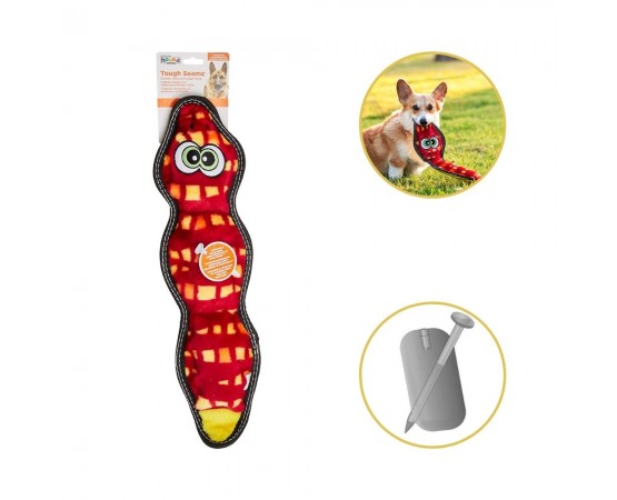Zabawka dla psa wąż z 3 piszczałkami 53 cm czerwono-żółty - Outward Hound