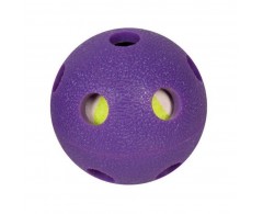 Piłka dla psa 2 w 1 z kauczuku TPR + piłka tenisowa 6 cm - Flamingo