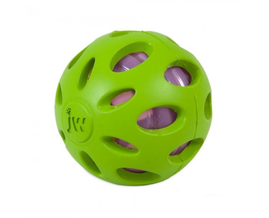 Piłka z odgłosem zgniatanej butelki PET L 11 cm zielona - JW SRACKLE BALL