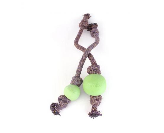 Piłka dla psa na bawełnianym sznurze zielona L 7,5 cm - produkt eko - Beco Pets