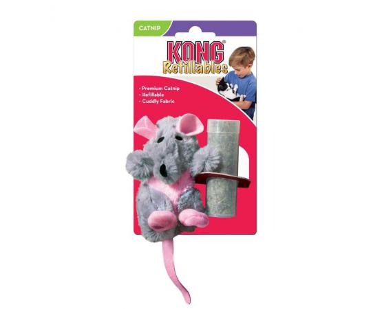 Zabawka dla kota SZCZUR z kocimiętką 10 cm - KONG Refillable Rat