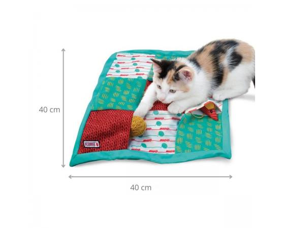 Mata do zabawy dla kota 40 x 40 cm z zabawkami i 9 kieszonkami - Kong Cat Puzzlements Pockets