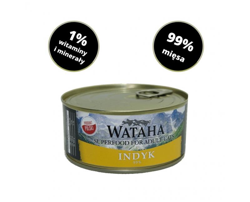 Mokra karma dla kota 300 g 99% mięsa z indyka  - Wataha Superfood
